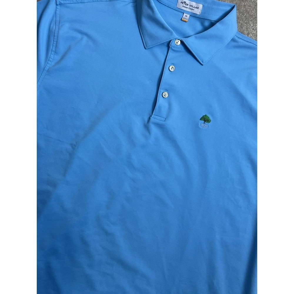 Peter Millar Polo Golf Mens XL Blue Summer Comfort Logo 1920 Stretch